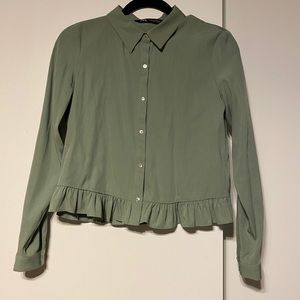 Mint green peplum long sleeve